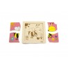 Puzzle din lemn din 4 piese mari - albina, Viga