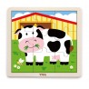 Puzzle din 9 piese mari - vaca, Viga