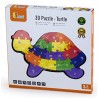 Puzzle din lemn 3D cu litere si cifre - broscuta testoasa