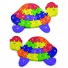 Puzzle din lemn 3D cu litere si cifre - broscuta testoasa