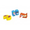 Puzzle din cuburi din lemn cu animale