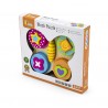 Puzzle fluture din cuburi din lemn