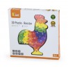 Puzzle din lemn 3D cu litere mici si mari - cocos colorat