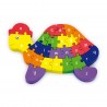 Puzzle din lemn 3D cu litere si cifre - broscuta testoasa