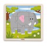 Puzzle din 9 piese mari - elefant