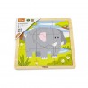 Puzzle din 9 piese mari - elefant