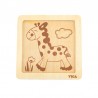 Puzzle din lemn din 4 piese mari - girafa