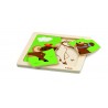 Puzzle din lemn din 4 piese mari - cal