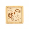 Puzzle din lemn din 4 piese mari - cal