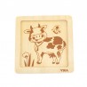 Puzzle din lemn din 4 piese mari - vaca