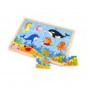Puzzle din lemn din 16 piese - animale din ocean