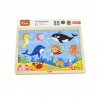Puzzle din lemn din 16 piese - animale din ocean