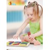 Puzzle sortator cu forme geometrice si fractii