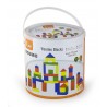 Cuburi de construit din lemn, colorate, 3.5 cm, 50 buc