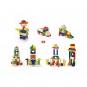Cuburi de construit din lemn, colorate, 2.5 cm, 100 buc