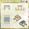 Masa de picnic senzoriala cu bancute si loc pentru nisip si apa (T3), Wendi Toys