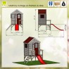 Casuta de gradina My Red Cottage House cu platforma si tobogan (M26R), Wendi Toys