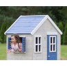Casuta de gradina My Blue Cottage House cu platforma si tobogan (M26B), Wendi Toys
