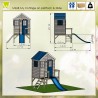 Casuta de gradina My Blue Cottage House cu platforma si tobogan (M26B), Wendi Toys