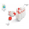 Set de bowling din lemn, BS Toys