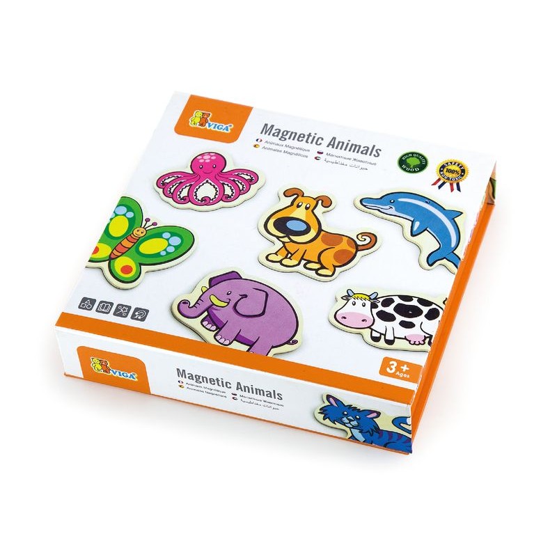 Jucarii Magnetice - Set animale din lemn magnetice