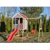 Casuta de gradina Summer Adventure House cu platforma cu loc pentru nisip, tobogan si leagan (M9)