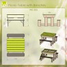 Masa de picnic senzoriala T2 Deluxe cu bancute si loc pentru nisip si apa, Wendi Toys
