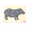 Puzzle Montessori, Hipopotam, Viga