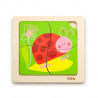 Puzzle din lemn din 4 piese mari, Buburuza, Viga