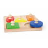 Puzzle Montessori cu maner, Forme geometrice, Viga