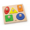 Puzzle Montessori cu maner, Forme geometrice, Viga