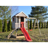 Casuta de gradina Summer Adventure House cu platforma cu loc pentru nisip, tobogan si leagan (M9)
