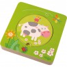 Puzzle din lemn in starturi - La ferma, Haba