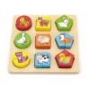 Puzzle din cuburi din lemn cu animale