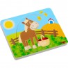 Puzzle din lemn in straturi - Distractie la ferma, Haba