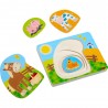 Puzzle din lemn in straturi - Distractie la ferma, Haba