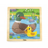 Puzzle din 9 piese mari Mama si puiul Rata, Viga
