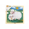 Puzzle din 9 piese mari Mama si puiul Oaie, Viga