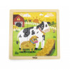 Puzzle din 9 piese mari Mama si puiul Vaca, Viga