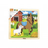 Puzzle din 9 piese mari Mama si puiul Cal, Viga