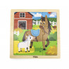 Puzzle din 9 piese mari Mama si puiul Cal, Viga