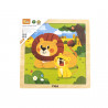 Puzzle din 9 piese mari Mama si puiul Leu, Viga
