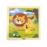 Puzzle din 9 piese mari Mama si puiul Leu, Viga
