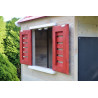 Casuta de gradina Summer Adventure House cu platforma cu loc pentru nisip, tobogan si leagan dublu (M29R), Wendi Toys