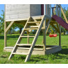 Casuta de gradina Nordic Adventure House cu platforma cu loc pentru nisip, tobogan si leagan dublu (M30R), Wendi Toys
