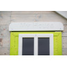 Casuta de gradina Lime Lodge cu platforma, tobogan si leagan dublu (M28L), Wendi Toys