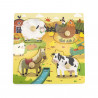 Puzzle cu manere - Animale de la ferma in habitat, Viga