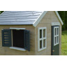 Casuta de gradina Grey Lodge cu platforma, tobogan si leagan dublu (M28G), Wendi Toys