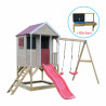 Casuta Summer Adventure House cu loc pentru nisip, tobogan, leagan dublu, bucatarie, Wendi Toys