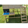 Casuta Summer Adventure House cu loc pentru nisip, tobogan, leagan dublu, bucatarie, Wendi Toys